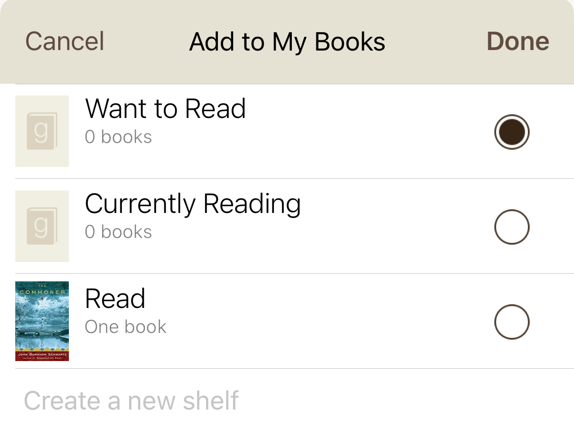 existing add to shelf