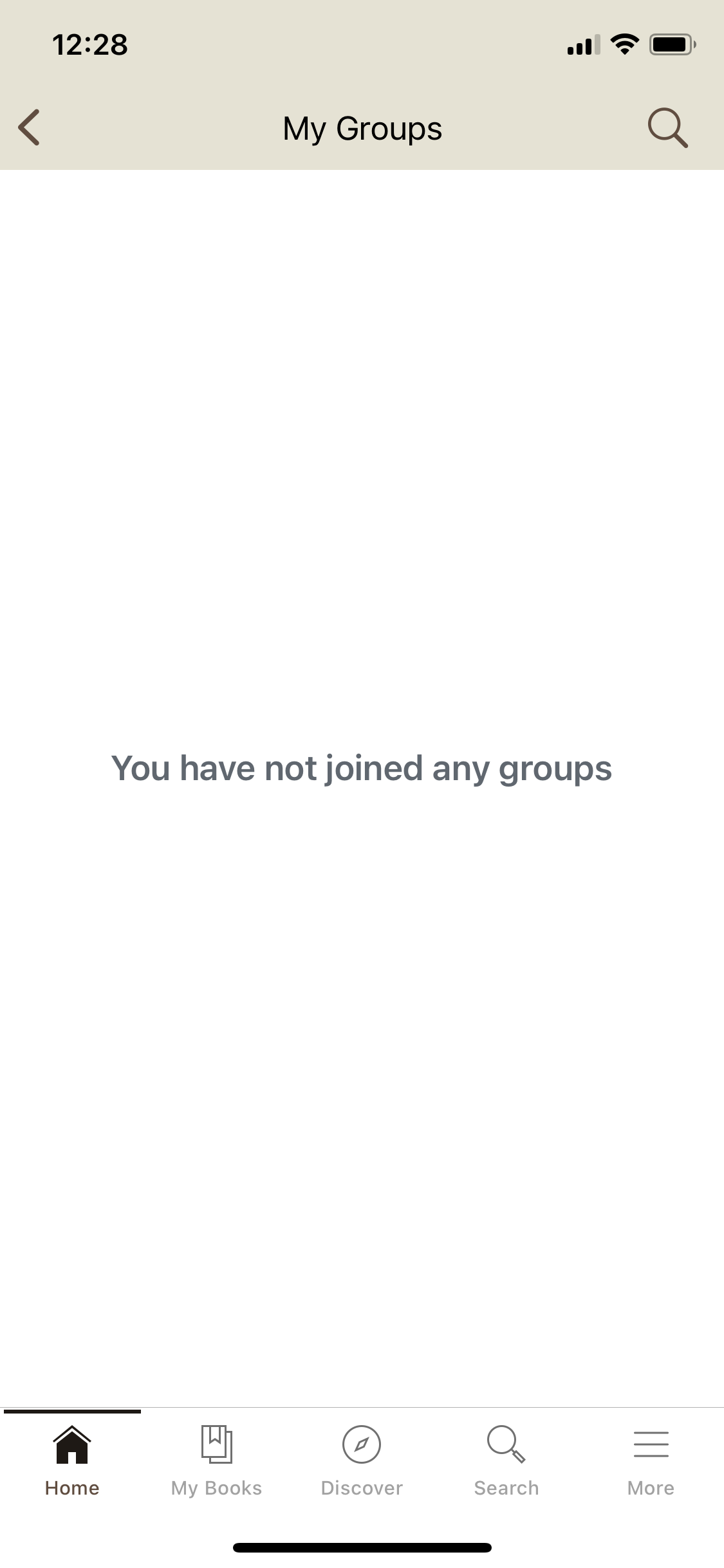 existing empty groups page