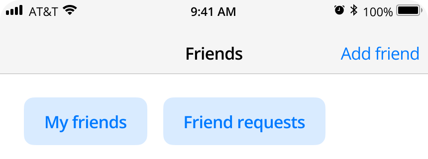 existing friends tab