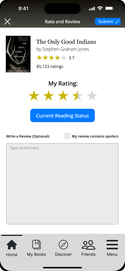 submit a review pop-up